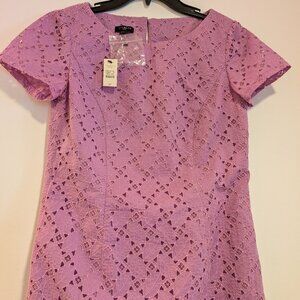 NWT Talbot's Lilac Purple Eyelet Sheath Dress, Size 2P